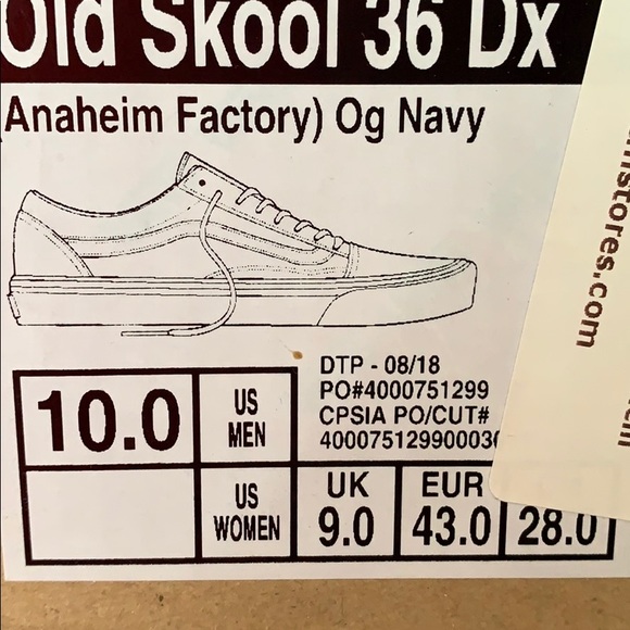 VansMen Old Skool DX - Anaheim factory OG Navy - Picture 11 of 12